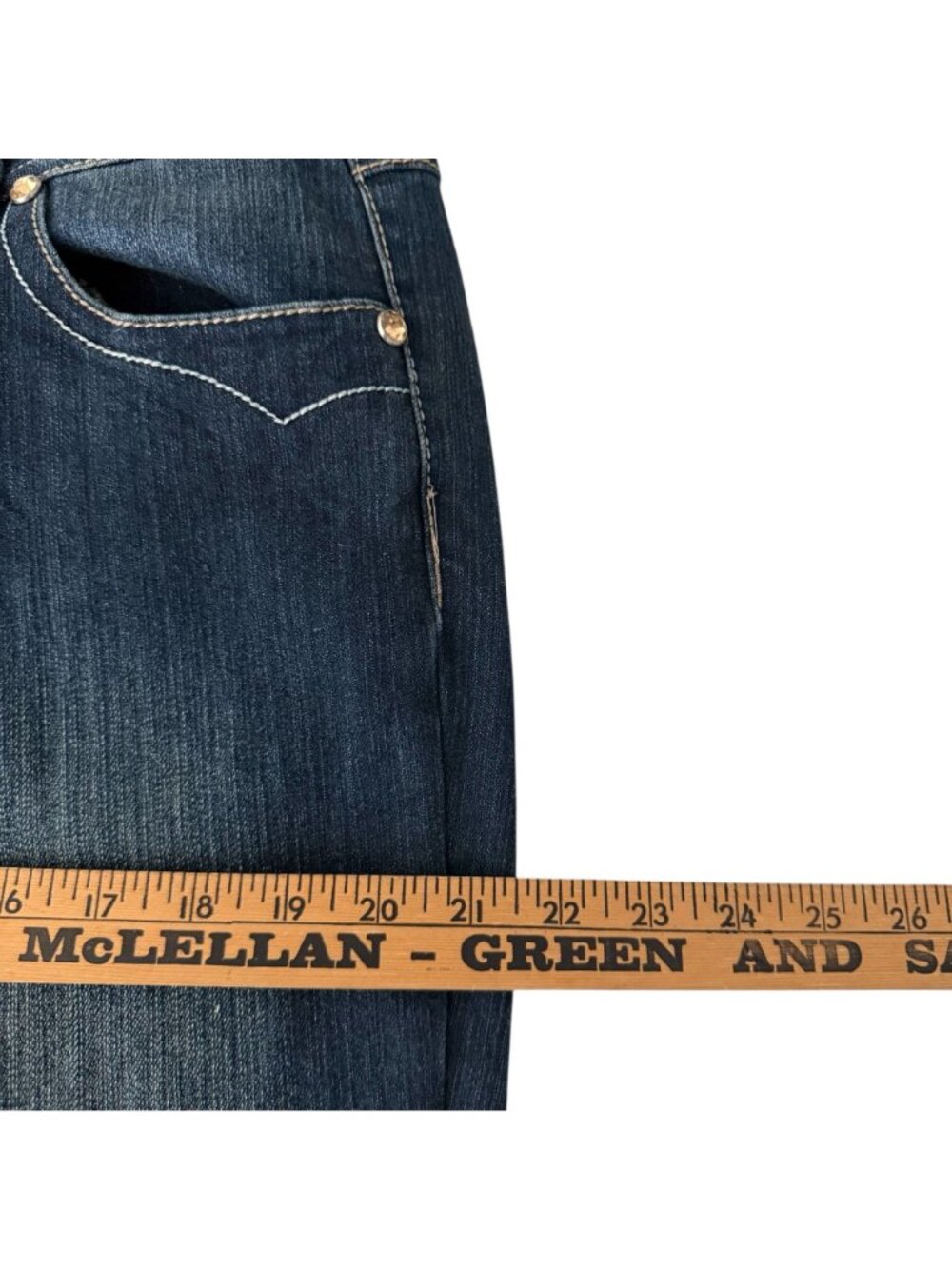 Grace In LA Jeans Womens 14 36 x 33 Blue Gold Embellished Stone Wash NWT Embroid - Picture 13 of 16